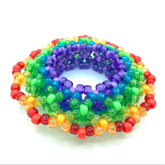 ❌SOLD❌ 🌈✨ “Rainbow Sparkle” Kandi Cuff - Picture 3 of 4
